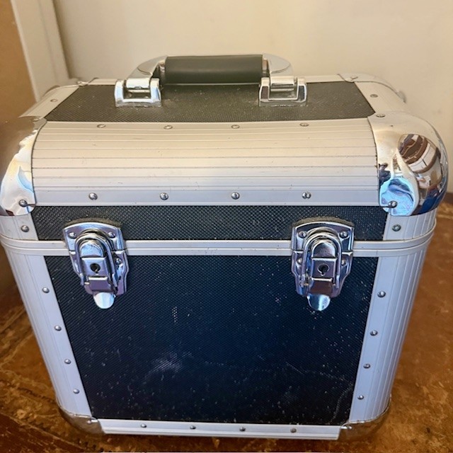 12 Inch Record Box Reinforced Silver & Black