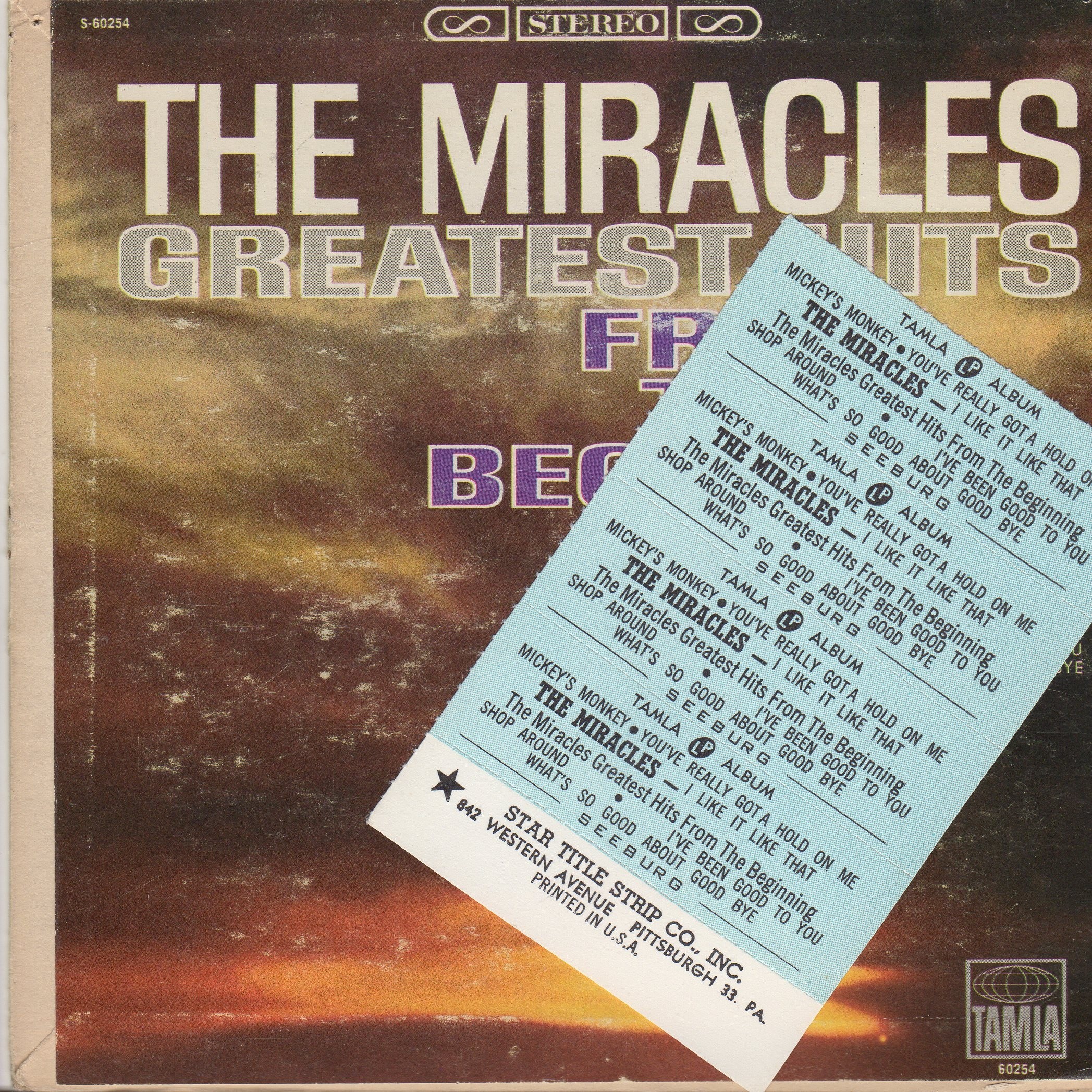 The Miracles Greatest Hits From The Beginning 7" Jukebox Lp