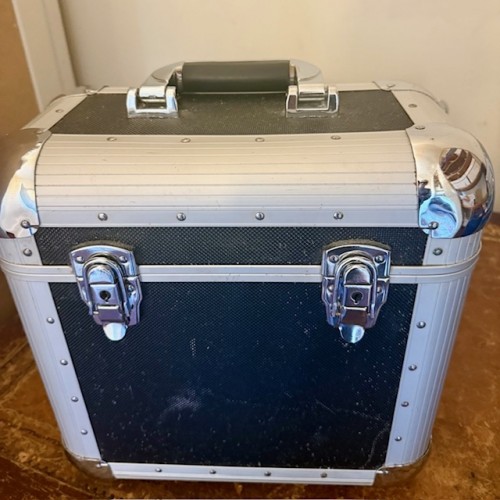 12 Inch Record Box Reinforced Silver & Black